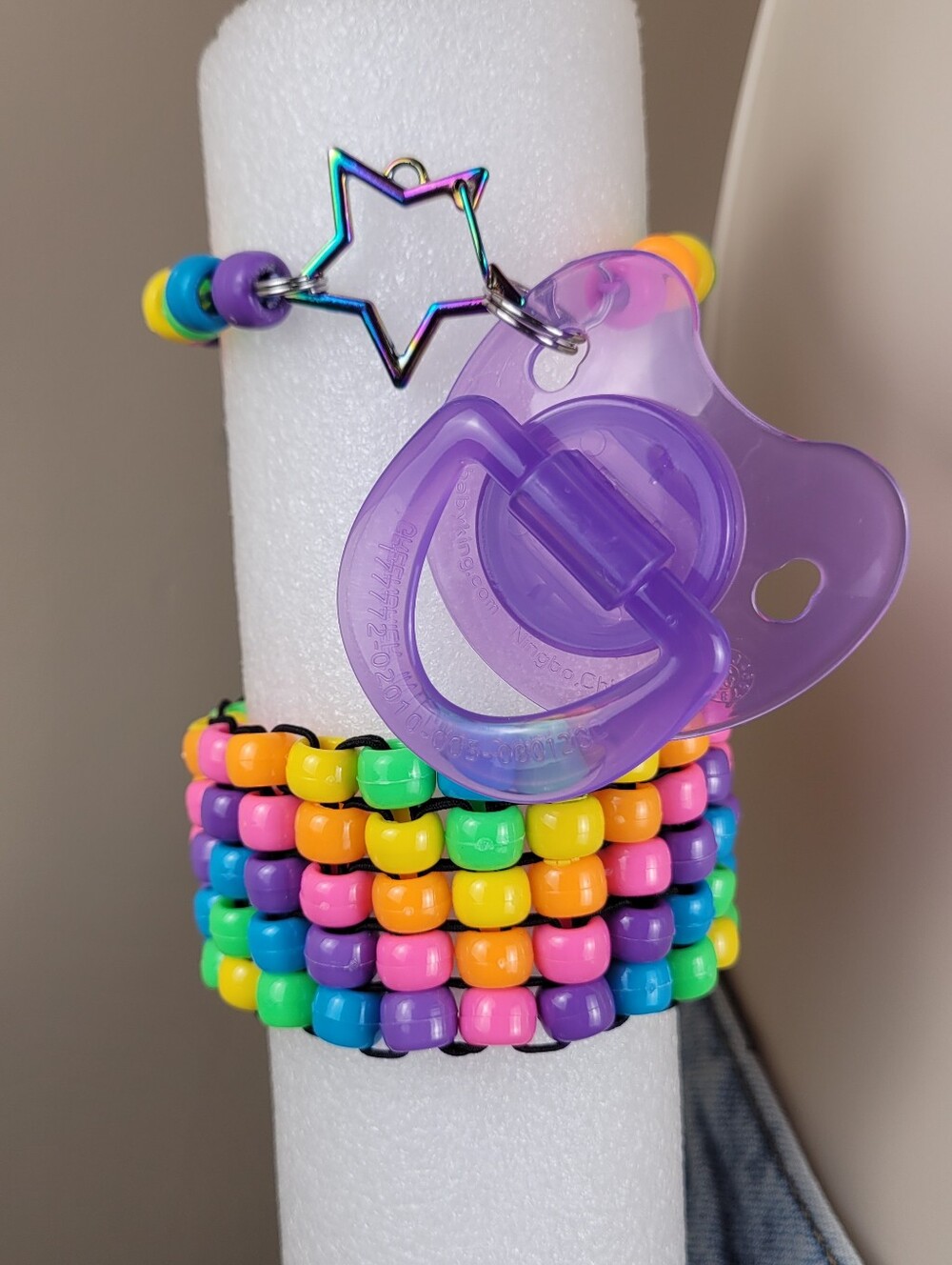 6pc Rainbow choker binky & cord earrings cuff - Picture 7 of 14